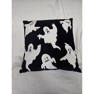 Halloween Ghost Black and‎ white Print Throw Pillow Homey Cozy Brand